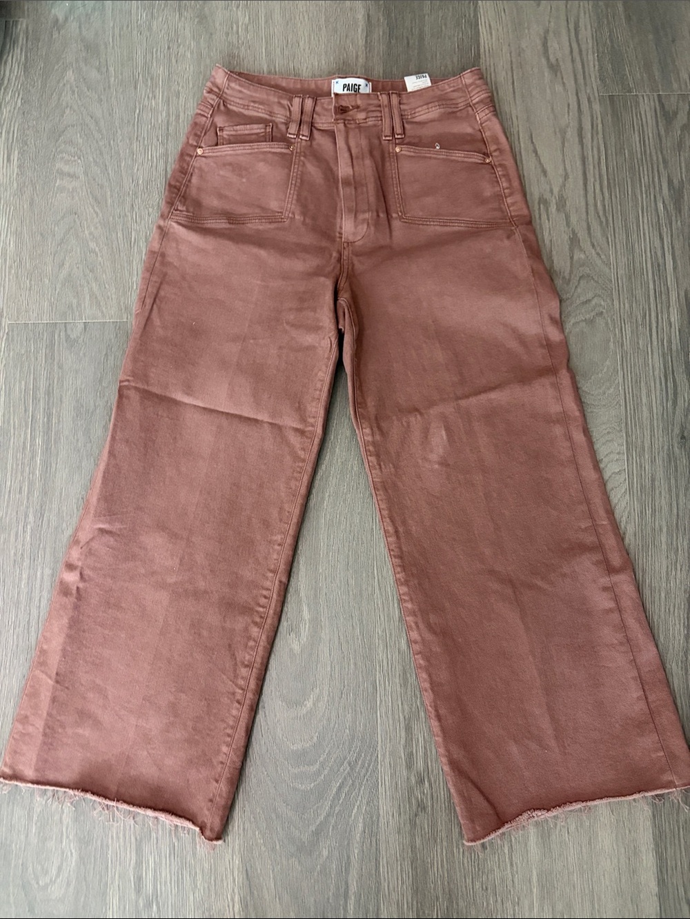 PAIGE Wide-Leg Jeans in Burnt Copper Anessa